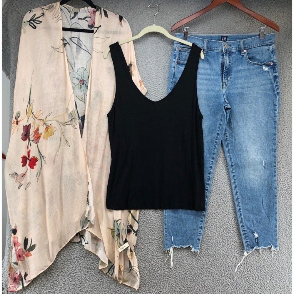 Gap Jeans Cabi Tank Ruggine Tunic Women 10 30 Large Blue Boho Artsy Outfit Lot